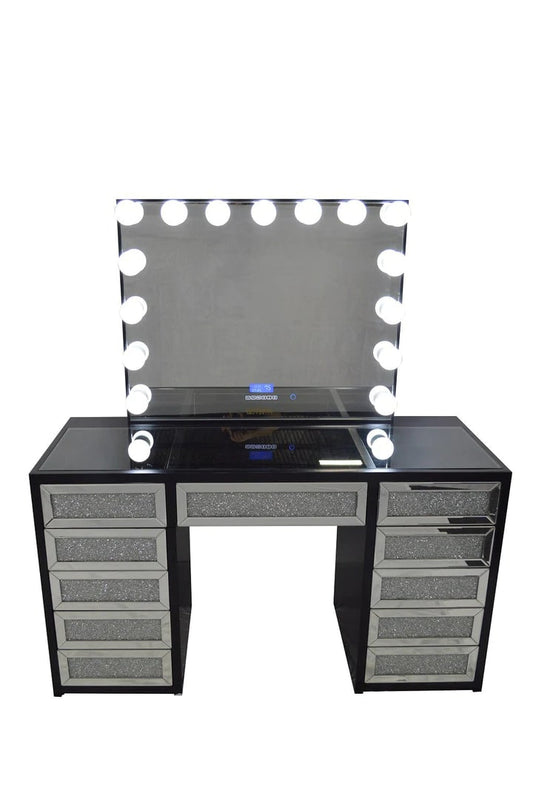 Hollywood Makeup Vanity Station Black