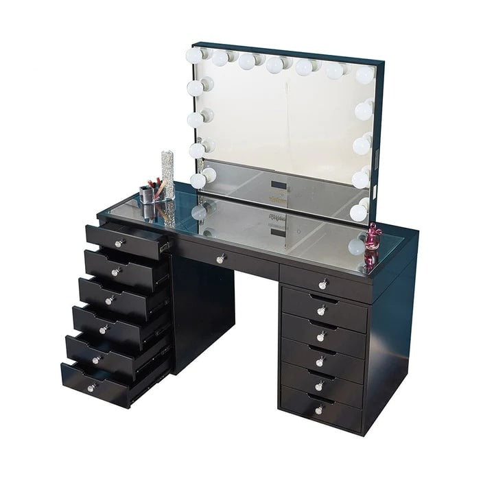 Hollywood Makeup Vanity Station Black