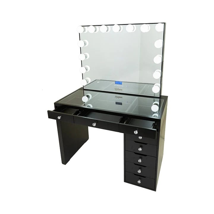 Hollywood Makeup Vanity Station Black