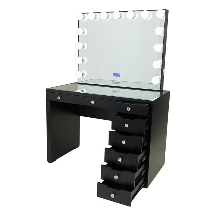 Hollywood Makeup Vanity Station Black