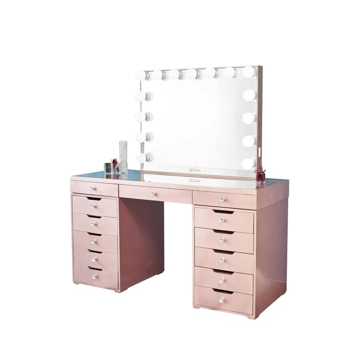 Hollywood Makeup Vanity Station Rose Gold finsh